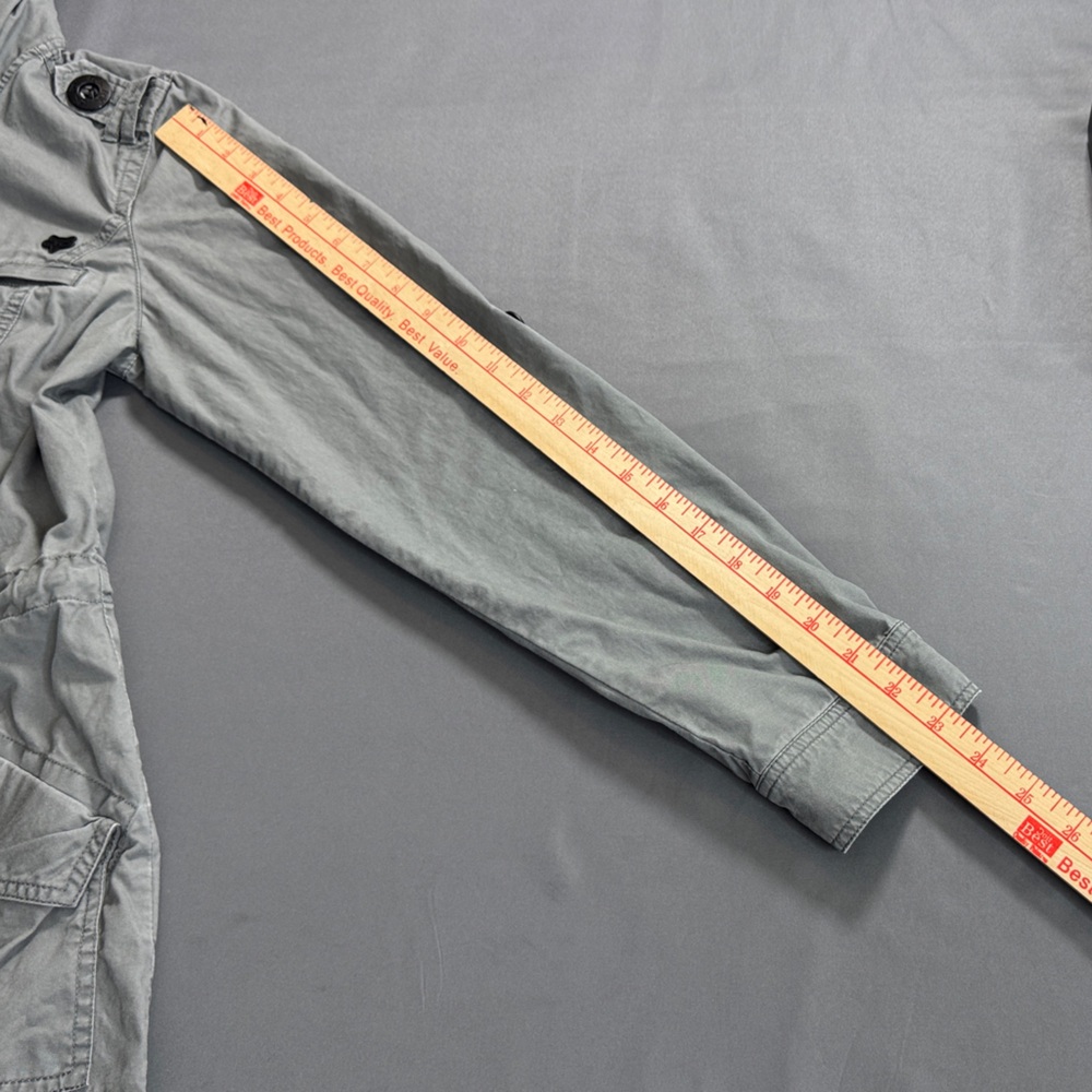 Fox Y2K Racing Women's Hooded Military Utility Jacket 100% Cotton Gray Size S - Picture 13 of 16